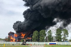 Губернатор рассказал о последствиях пожара на нефтебазе в Воронеже